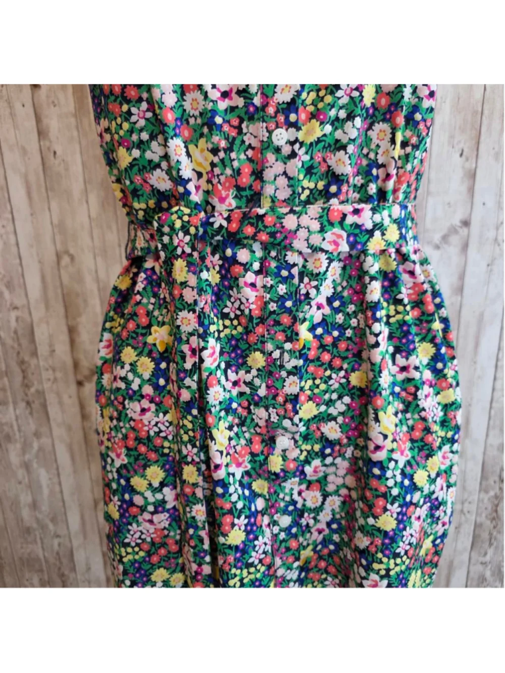 Tommy Hilfiger Floral Sleeveless Dress Size M Green Blue NWOT